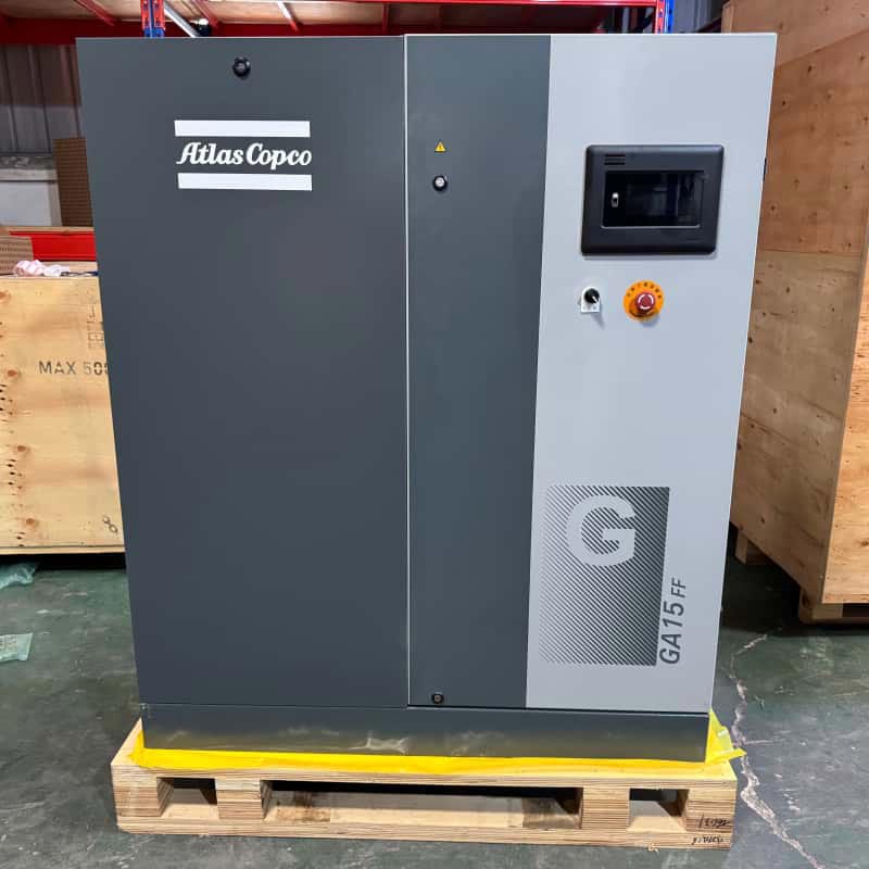 Atlas Copco GA15 FF 15kW 오일 주입식 로터리 스크류 공기 압축기 통합 건조기 7.5 13Bar