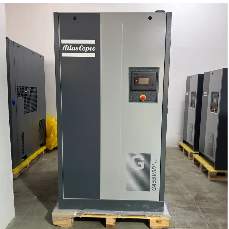 Atlas Copco GA55VSD+FF 55kW 75HP 산업용 오일 주입식 스크류 공기 압축기 원본